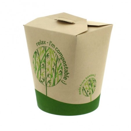 LEAF BAMBOO COMPOSTABLE ROUND NOODLE BOX