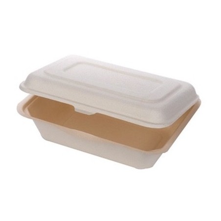 COMPOSTABLE SUGARCANE CLAMSHELL FOOD BOX (pack of 300)