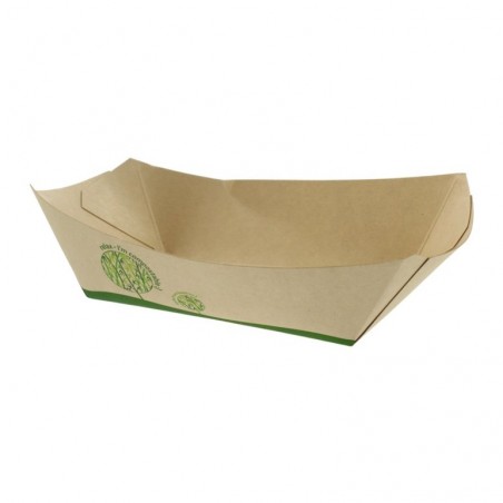 LEAFWARE 2.5LB COMPOSTABLE BAMBOO PAPER FOOD TRAYS