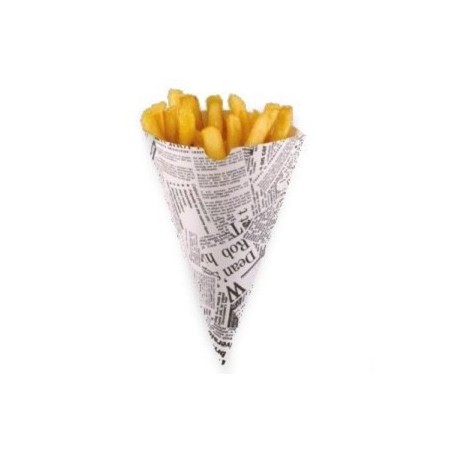 DISPOSABLE NEWSPAPER PRINT CHIP CONE 182 X 182MM