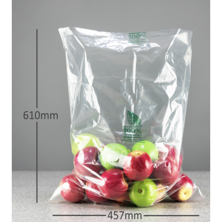 Biodegradable Bag 18" wide x 24" long x 150 gauge 1824150BIO