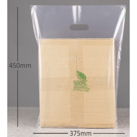 Biodegradable Carrier Bag 15" x 18" + 3" BG x 190 gauge CBECOC2