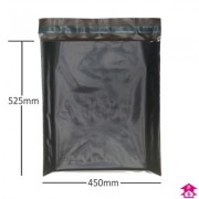 100% Recycled Mailing Bag 450mm x 525mm x 60 micron MAILBLKR30