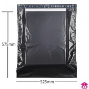 100% Recycled Mailing Bag 525mm x 575mm x 60 micron MAILBLKR40