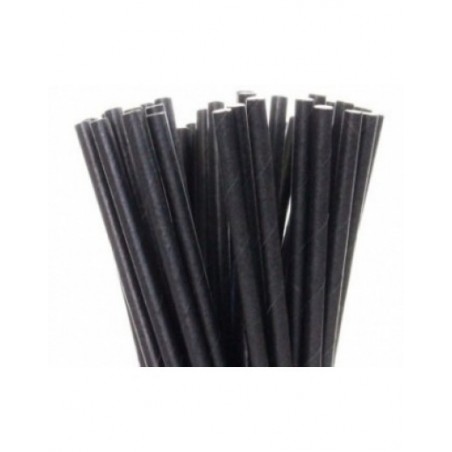 Black Paper Straws 200MM X 6MM