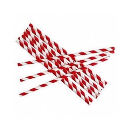 Red & White Stripe Jumbo Paper Straws 208MM x 8MM or 6MM